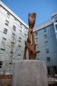 Thaddeus Mosley, Inverted Dancer, sculpture, 2022, campus art, Fifth & Clyde Residence Hall, in…
