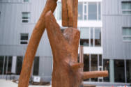 Thaddeus Mosley, Inverted Dancer, sculpture, 2022, campus art, Fifth & Clyde Residence Hall, in…